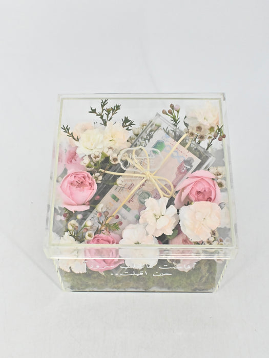 A New Baby Girl Money Box Arrangement